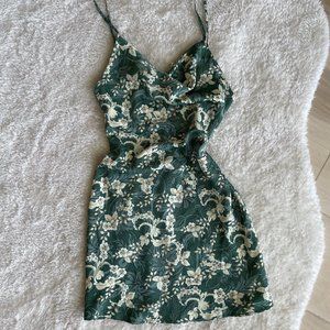 Urban Outfitters Cowl-Neck Floral Mini Dress